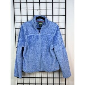 VINTAGE L.L. Bean Jacket Womens Large Blue High‎ Pile Fleece Outdoor Gorpcore